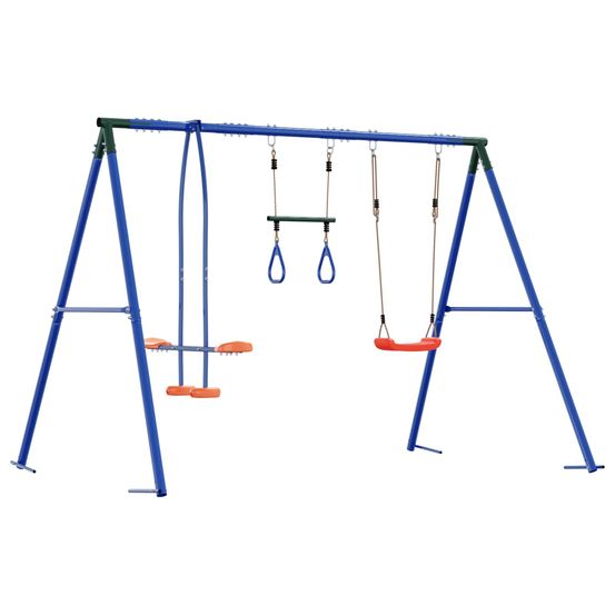 Ensemble de balançoires d'extérieur multicolore acier et pe