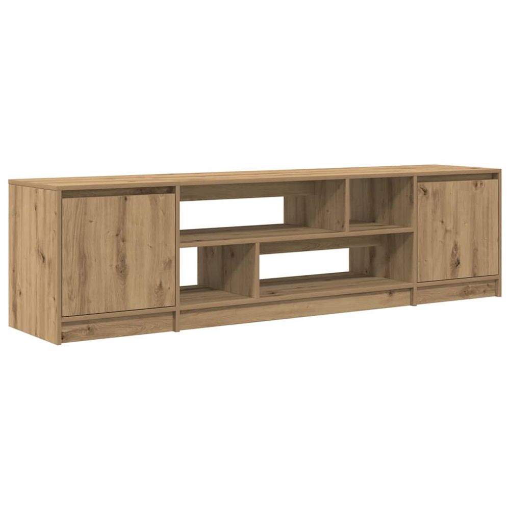 Meuble tv chêne artisanal 188,5x41x50 cm bois d'ingénierie