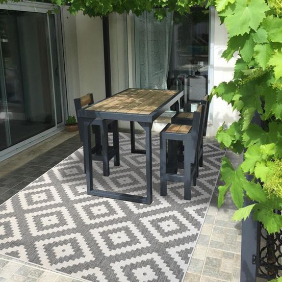 Tapis extérieur, kilim reversible 280x380 lyn2 i reversible gris