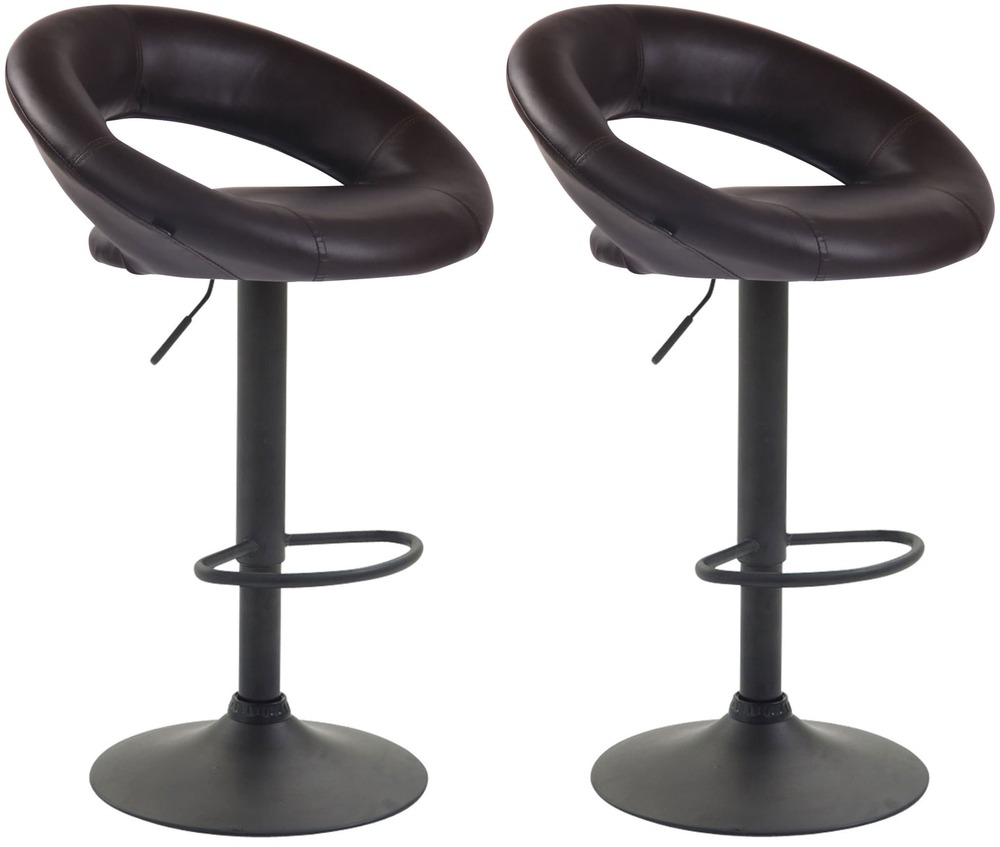 Lot de 2 tabourets de bar olinda simili cuir noir