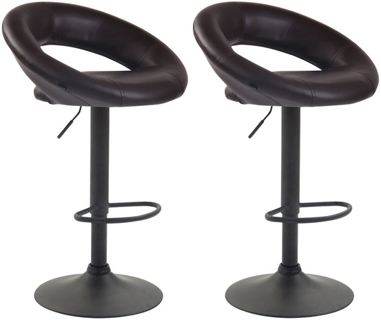 Lot de 2 tabourets de bar olinda simili cuir noir