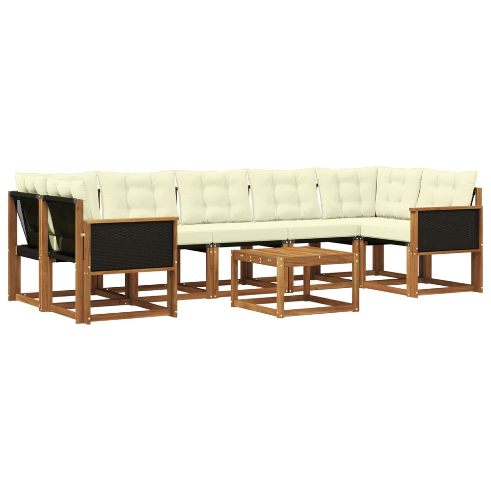 Ensemble de canapés d'extérieur 8 pcs naturel et crème