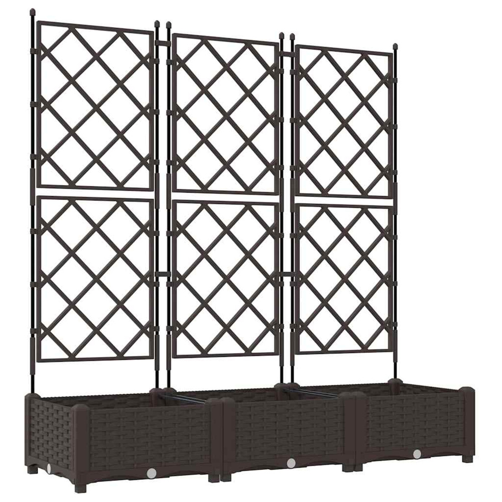 Cache-pot de jardin 3 pcs marron 120 x 40 x 125,5 cm acier