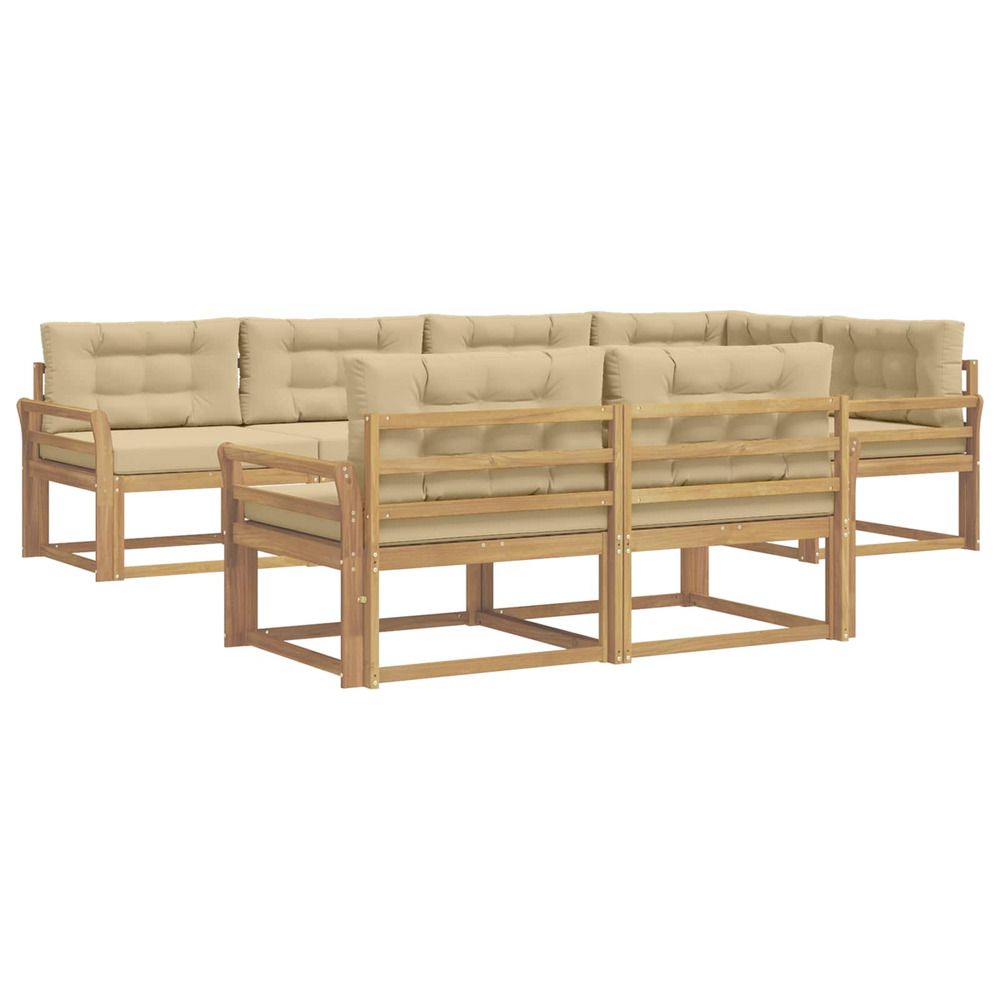 Ensemble de canapés d'extérieur 6 pc blanc et beige polyester
