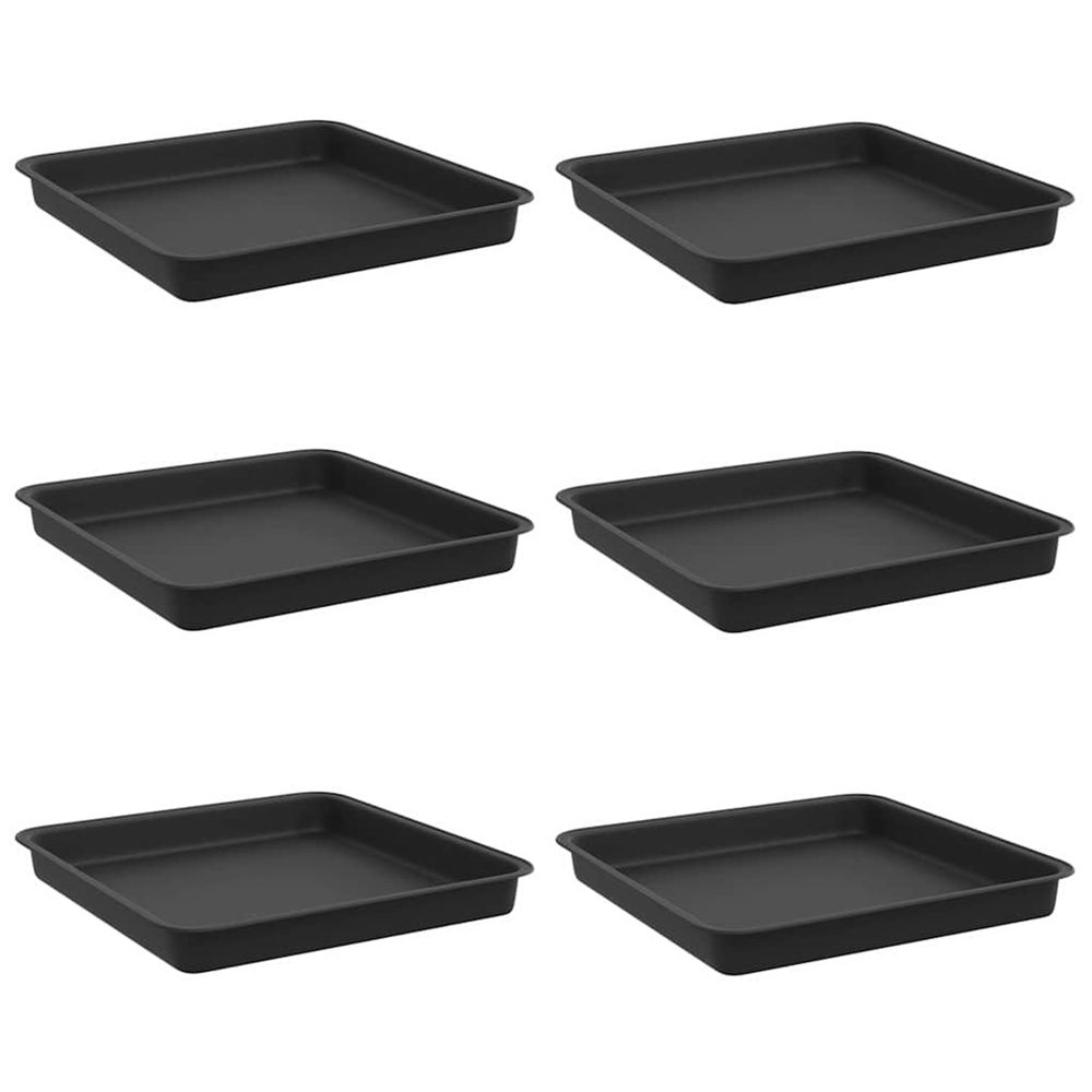 Plateau carré à fleurs 6 pc noir 18 x 18 x 2 cm plastique