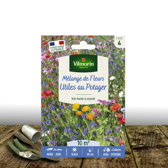 Graines en mélange de fleurs - fleurs utiles au potager sachet - 10 m²