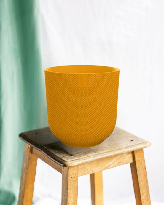 Pot elho jazz rond jaune ambré 19 cm