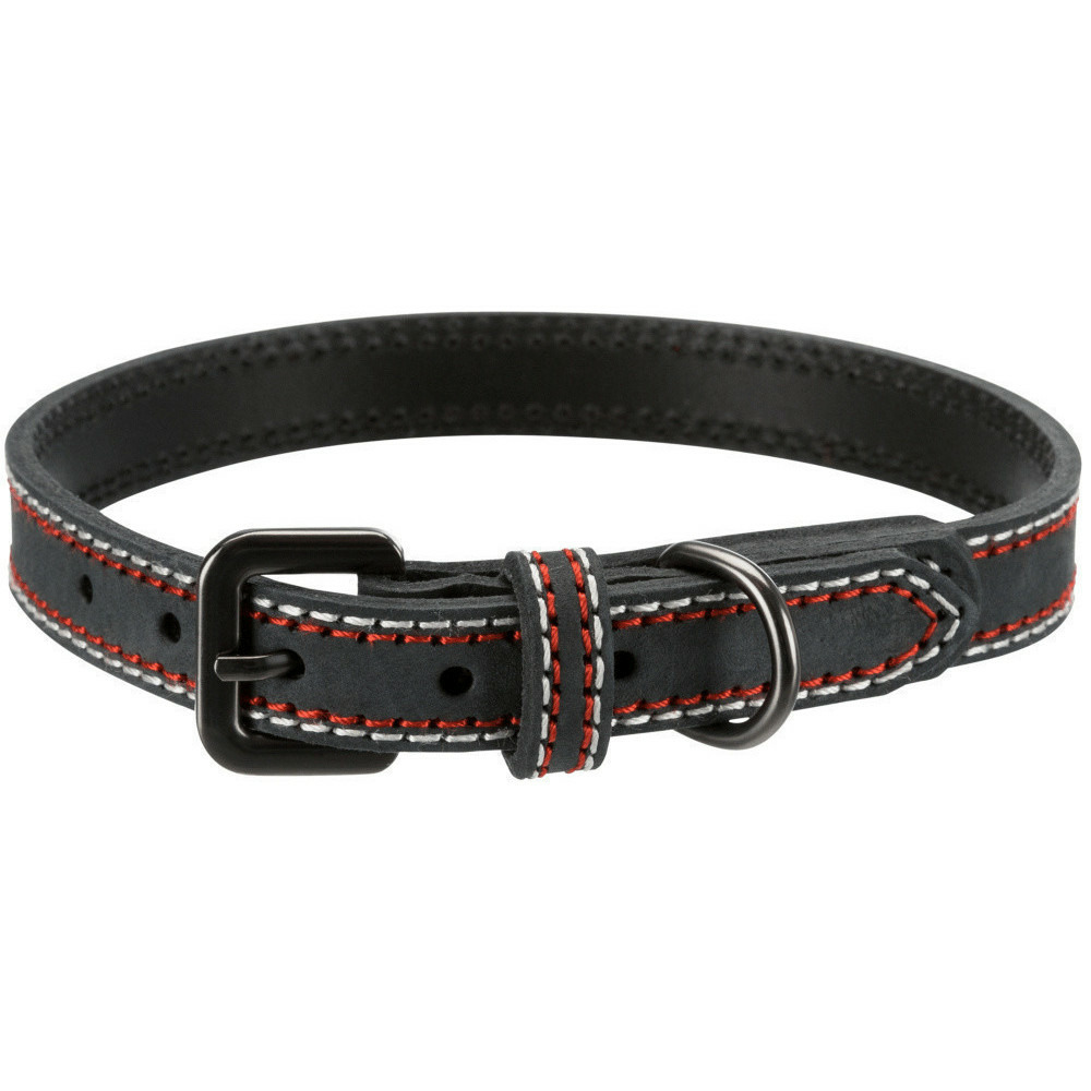 Collier cuir l-xl 52-61 cm/30 mm anthracite pour chien