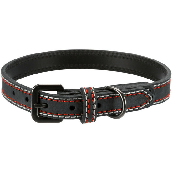 Collier cuir l-xl 52-61 cm/30 mm anthracite pour chien