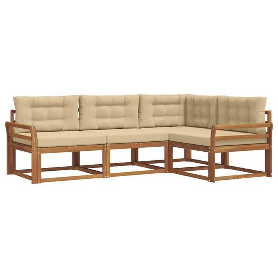 Ensemble de canapés d'extérieur 4 pcs naturel et beige