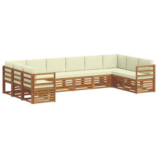 Ensemble de canapés d'extérieur 10 pc naturel et crème