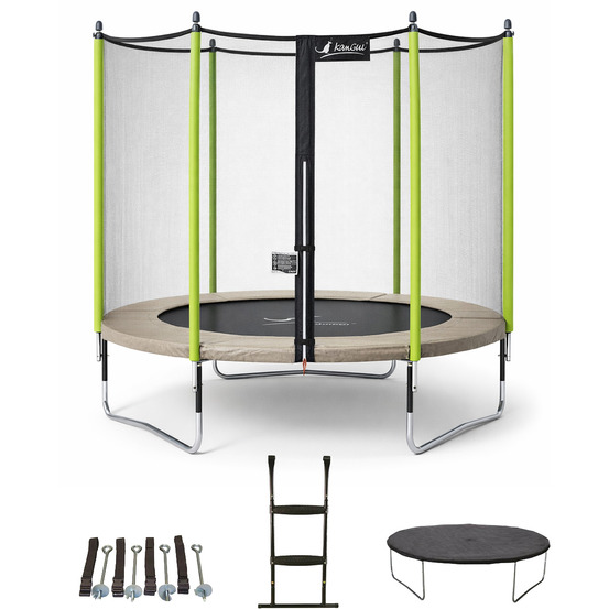 Trampoline ø 250 cm + filet + échelle + bâche + kit d'ancrage - jumpi 250