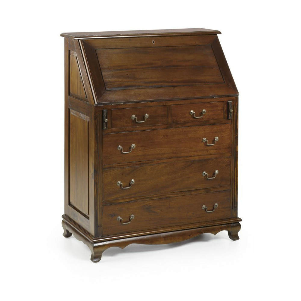 Commode 8 tiroirs bronze bois marron - helvinia décoration d'autrefois