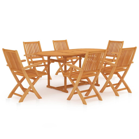 Ensemble à manger de jardin 7 pcs bois de teck massif