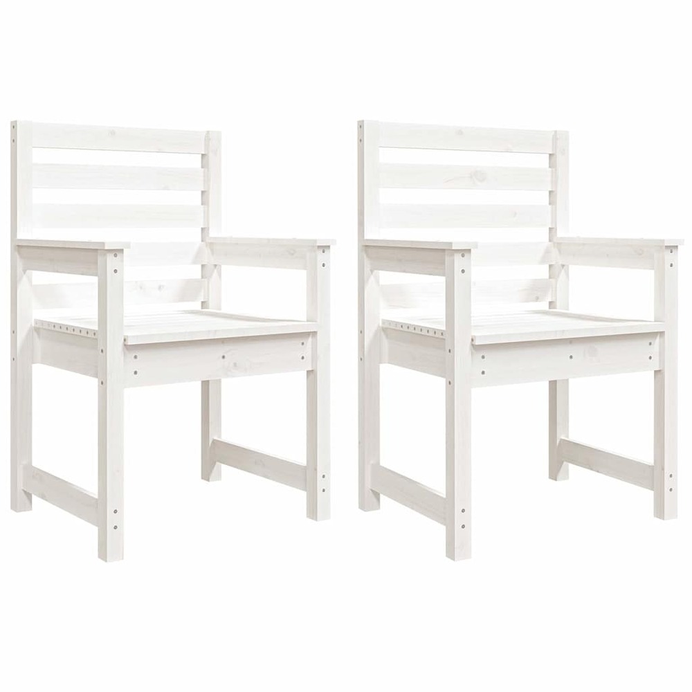 Chaises de jardin lot de 2 blanc 60x48x91 cm bois massif de pin