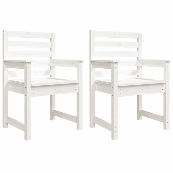 Chaises de jardin lot de 2 blanc 60x48x91 cm bois massif de pin