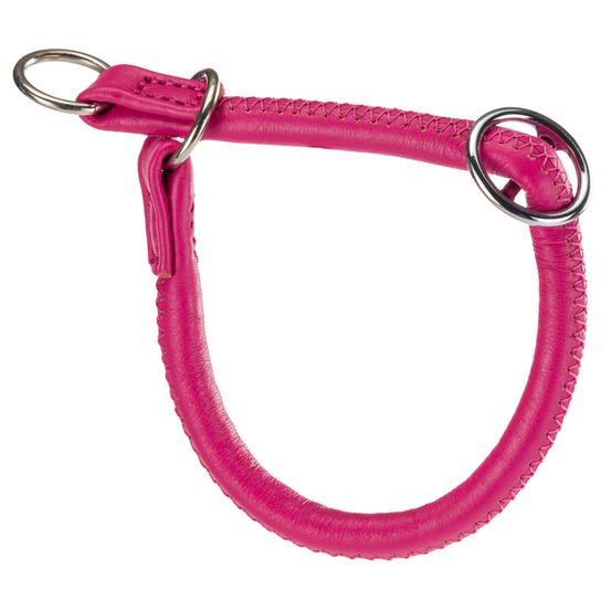 Collier semi-étranglé pour chiens vogue cs10/35, cuir véritable, ajustable, rose
