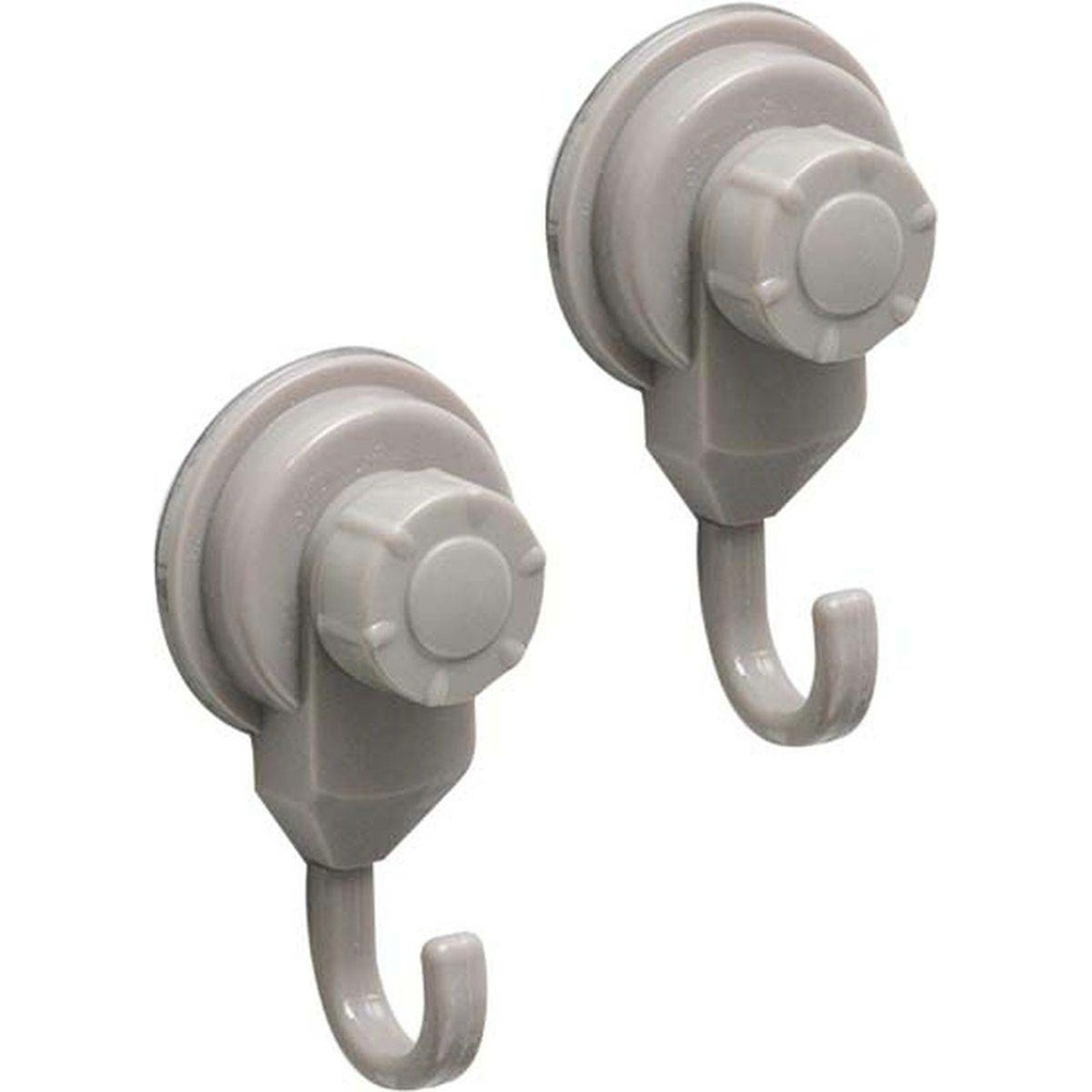 Set de 2 crochets promo pp sur ventouses - taupe