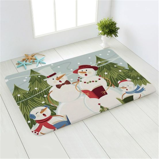 Tapis de noël - famille de bonhomme de neige