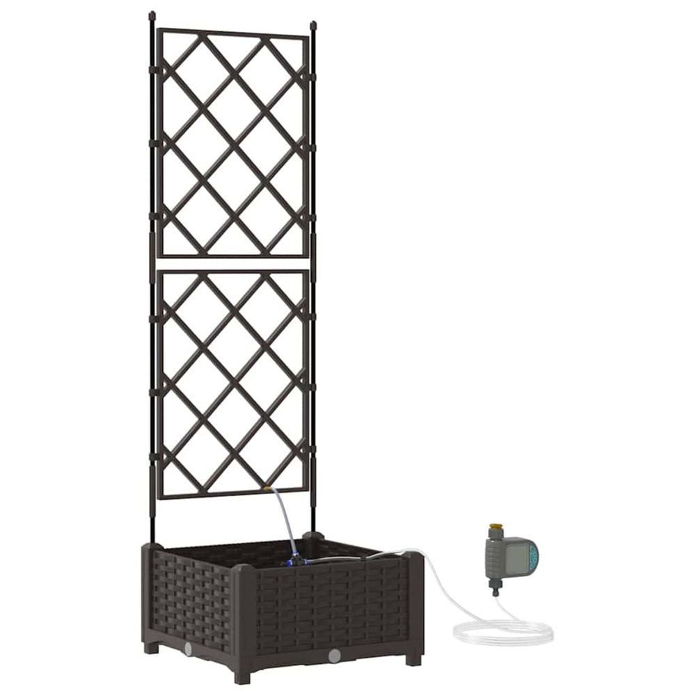 Cache-pot de jardin marron 40 x 40 x 126 cm pp