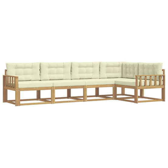 Ensemble de canapés d'extérieur 4 pcs blanc et crème polyester