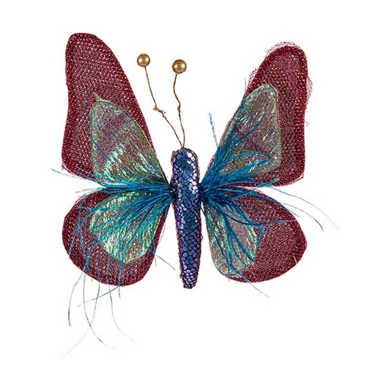 Décorations de noël papillon 14 x 3 x 18 cm bleu rose