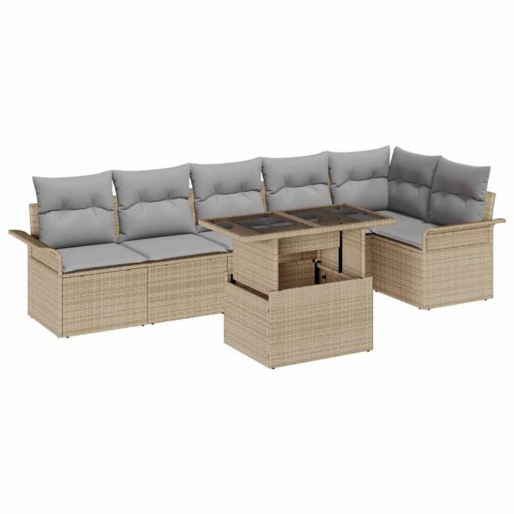 Ensemble de canapé de jardin 7 pc beige