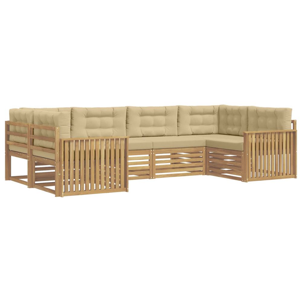 Ensemble de canapés d'extérieur 6 pc blanc et beige