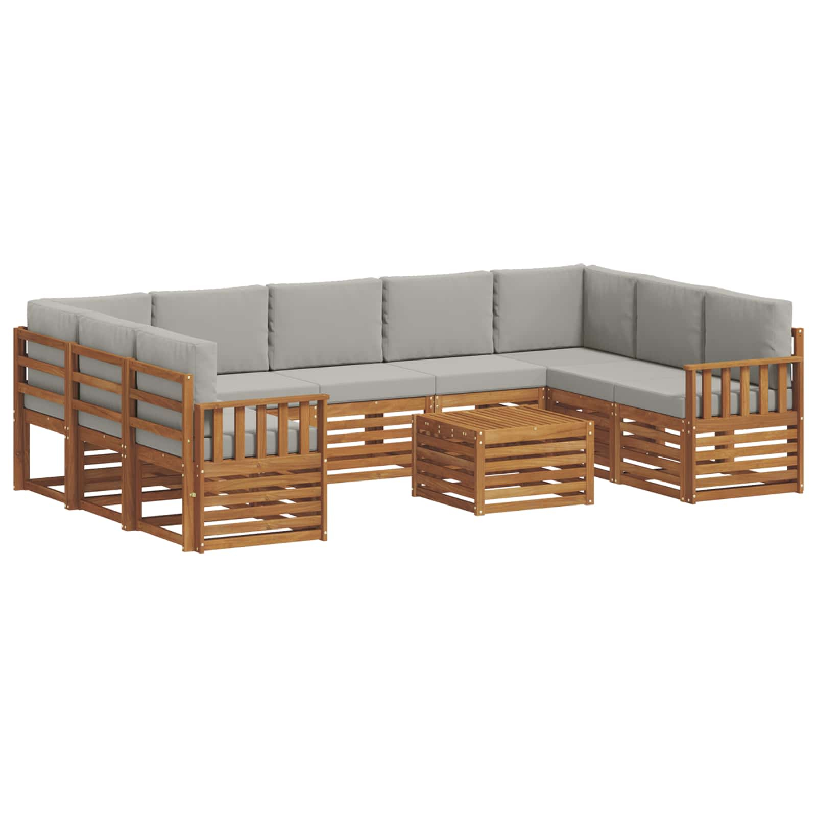 Ensembles de canapés avec coussin 10 pcs gris naturel et clair