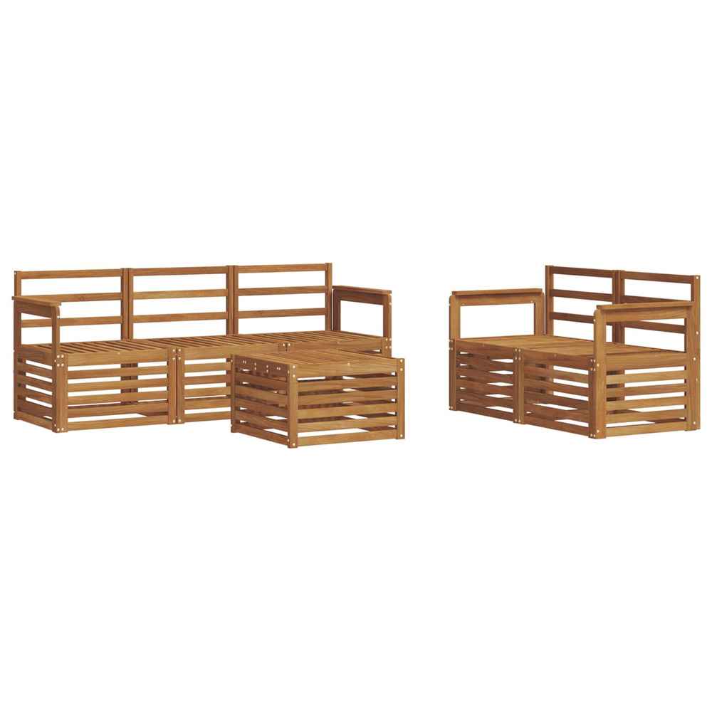 Ensembles de canapés 6 pcs naturel bois d'acacia massif