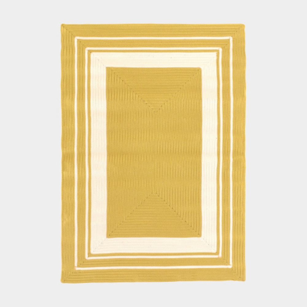 Tapis imitation fibres naturelles extérieur et intérieur - provence - jaune safran - 200 x 290 cm