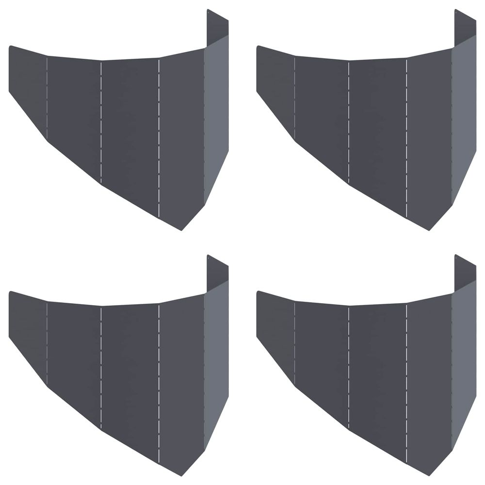 Bordure de pelouse 4 pc 100 x 45 cm acier anthracite