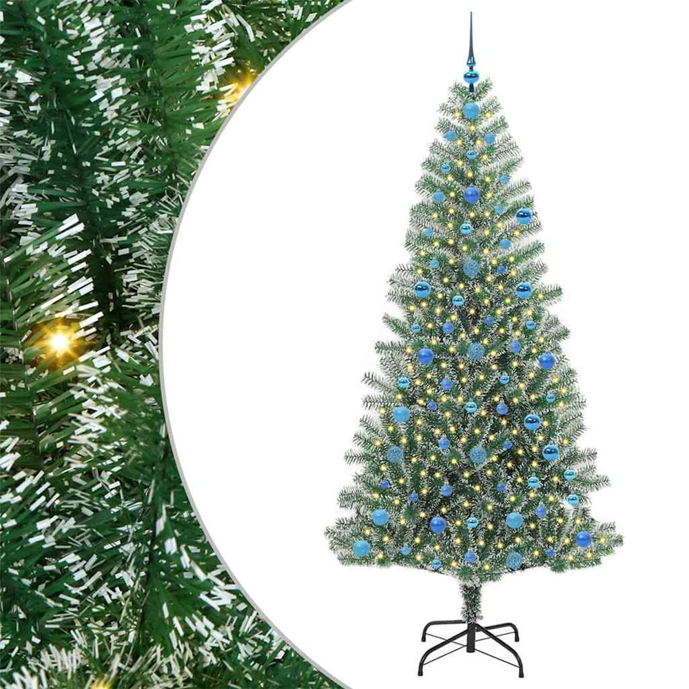 Arbre de noël artificiel floconné de neige avec lumière led