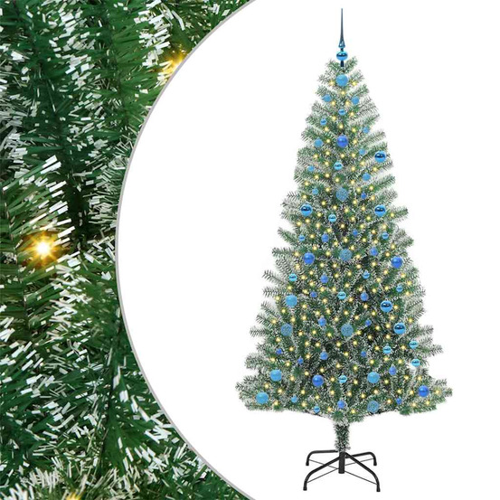 Arbre de noël artificiel floconné de neige avec lumière led