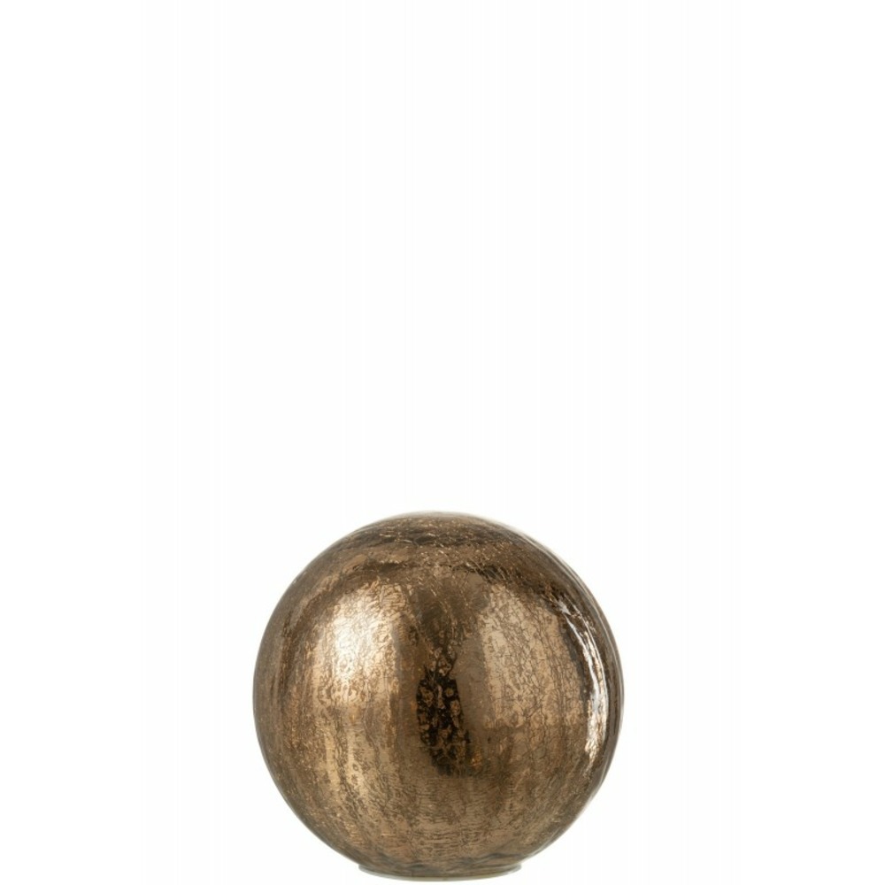 Boule led en verre marron 15x15x14 cm