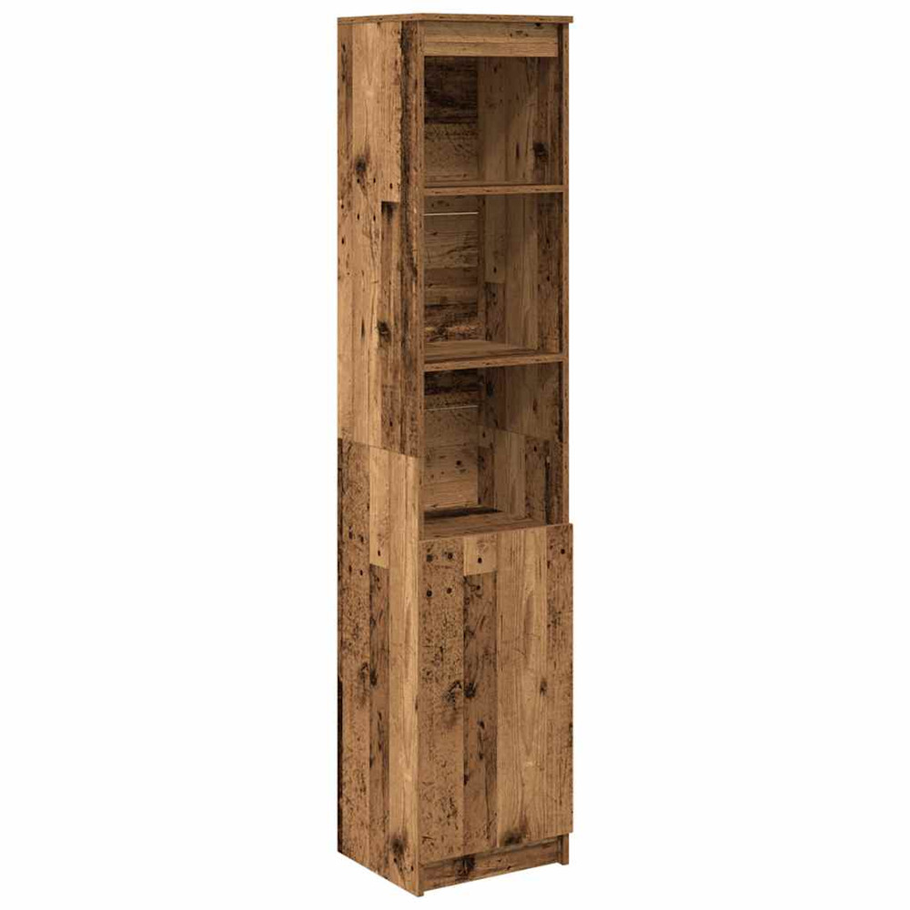 Buffet haut 37,5x35x180 cm vieux bois bois d'ingénierie