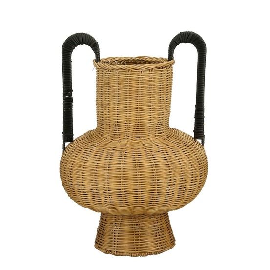 Mica decorations loulou vase décoratif - h42 x ø40 cm - rotin - marron