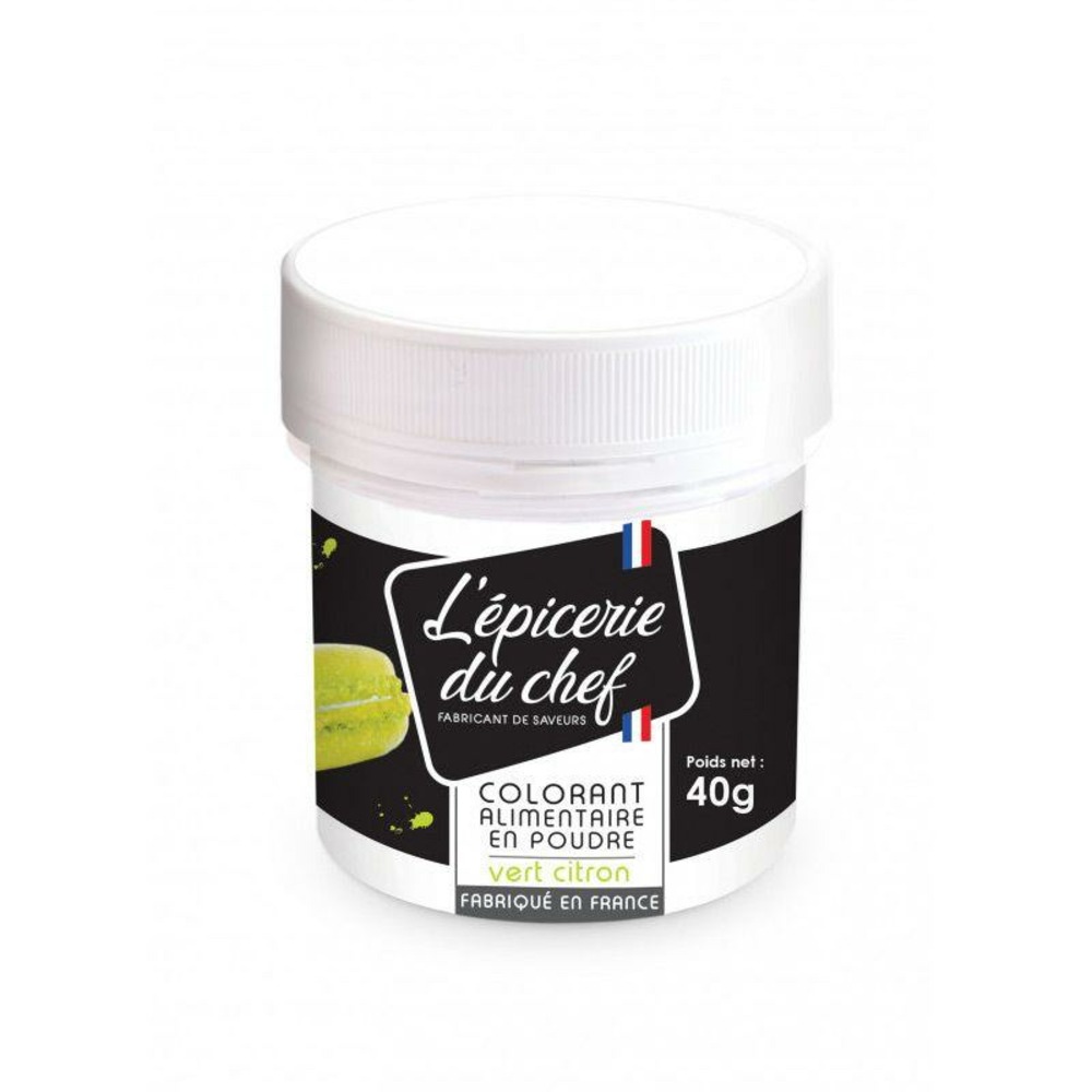 Colorant alimentaire en poudre vert citron 40 g