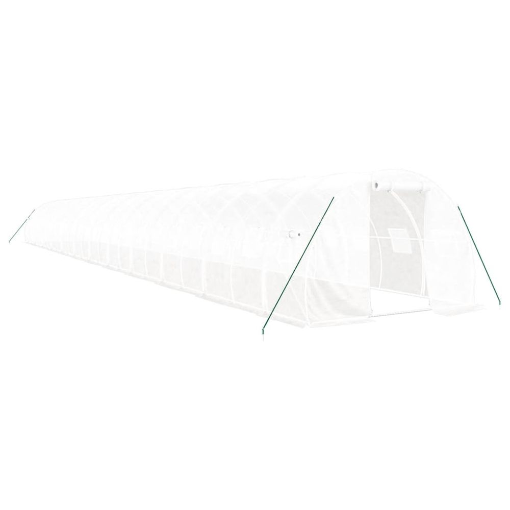 Serre avec cadre en acier blanc 72 m² 24x3x2 m