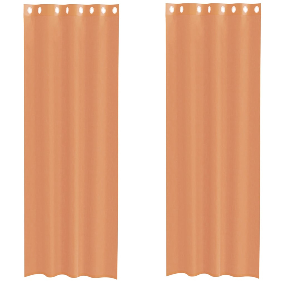 Rideaux en voile avec œillets 2 pcs terre cuite