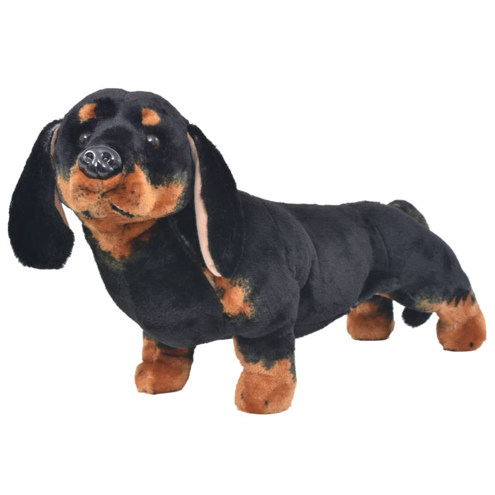 Jouet en peluche chien de race dachshund noir xxl
