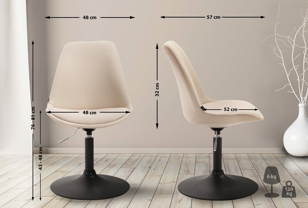 Chaise maverick b en tissu