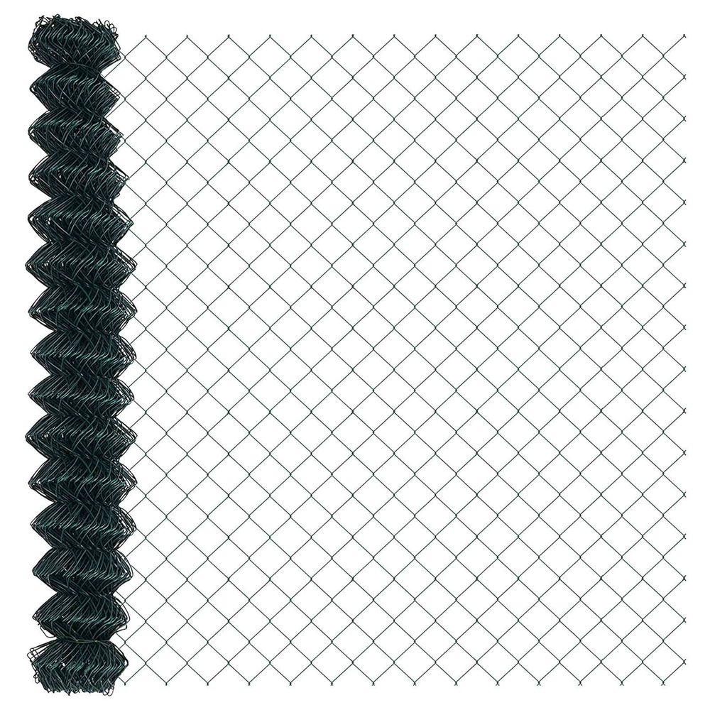 Clôture en treillis métallique 10 x 1,6 m acier vert