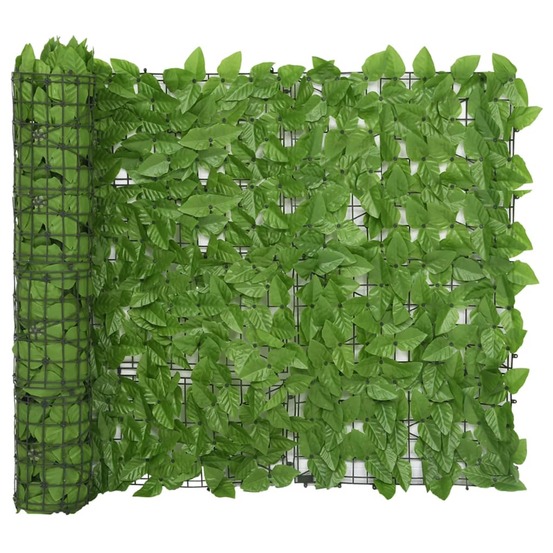 Écran de balcon brise pare vue protection confidentialité avec feuilles 600 x 100 cm vert