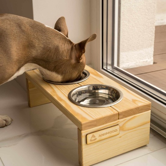 Animood - gamelle pour chien taille : m, couleur : naturel