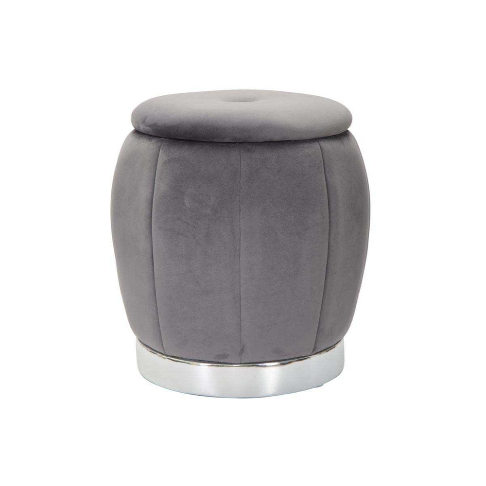 Pouf coffre de rangement en tissu paris 43 x 43 cm