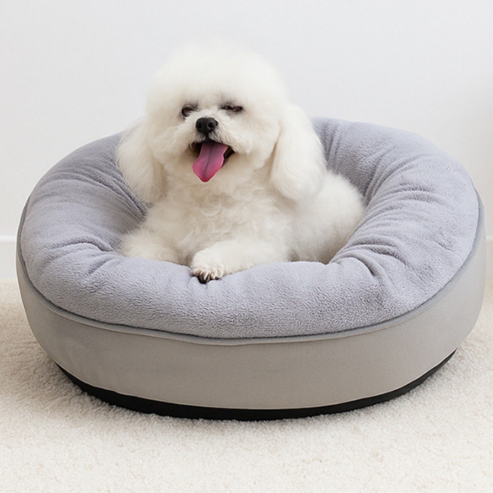 Panier rond moelleux pour chien et chat gris élégant cozy