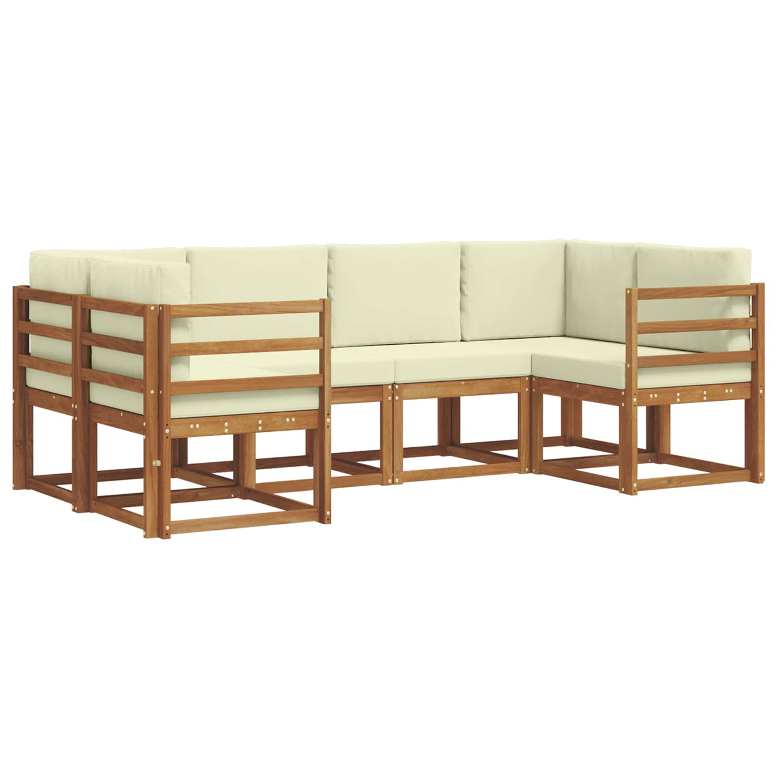 Ensemble de canapés d'extérieur 6 pcs naturel et crème