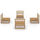 Salon de jardin meuble d'extérieur ensemble de mobilier 4 pièces marron miel bois de pin massif