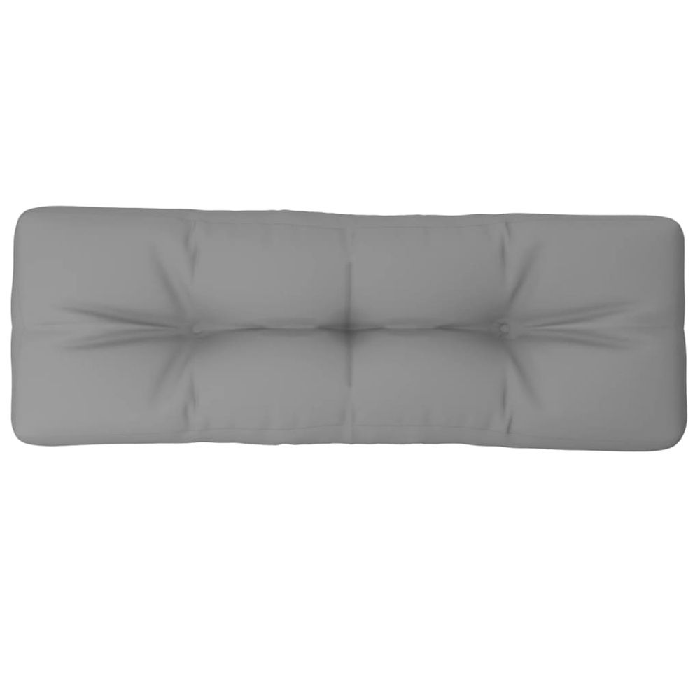 Coussin de palette gris 120x40x12 cm tissu
